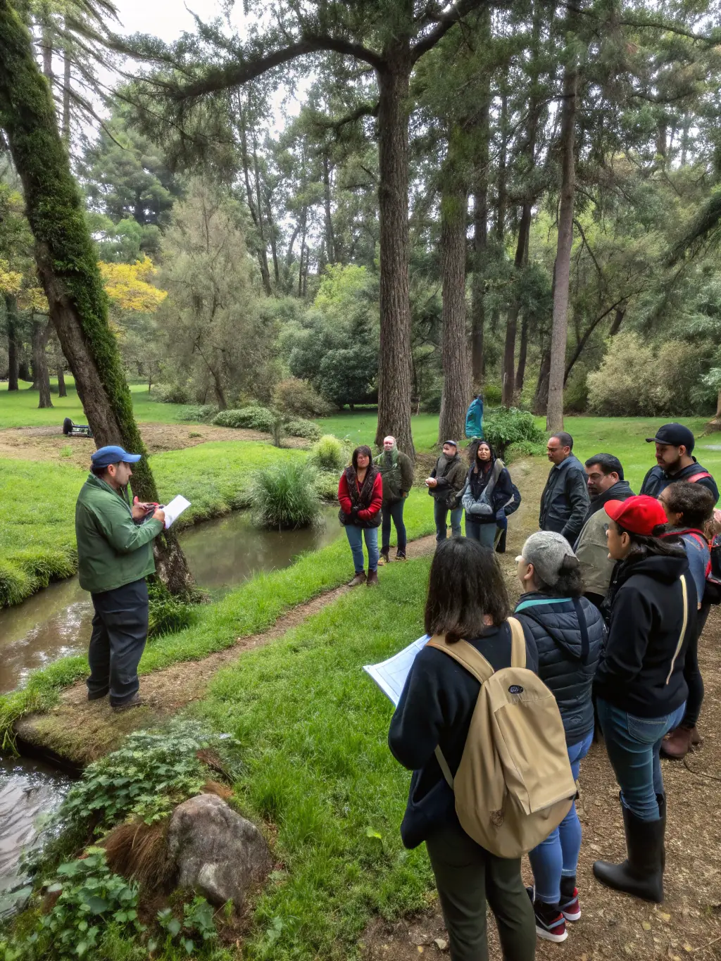 A photograph of a community workshop on responsible land stewardship, emphasizing the importance of sustainable practices.
